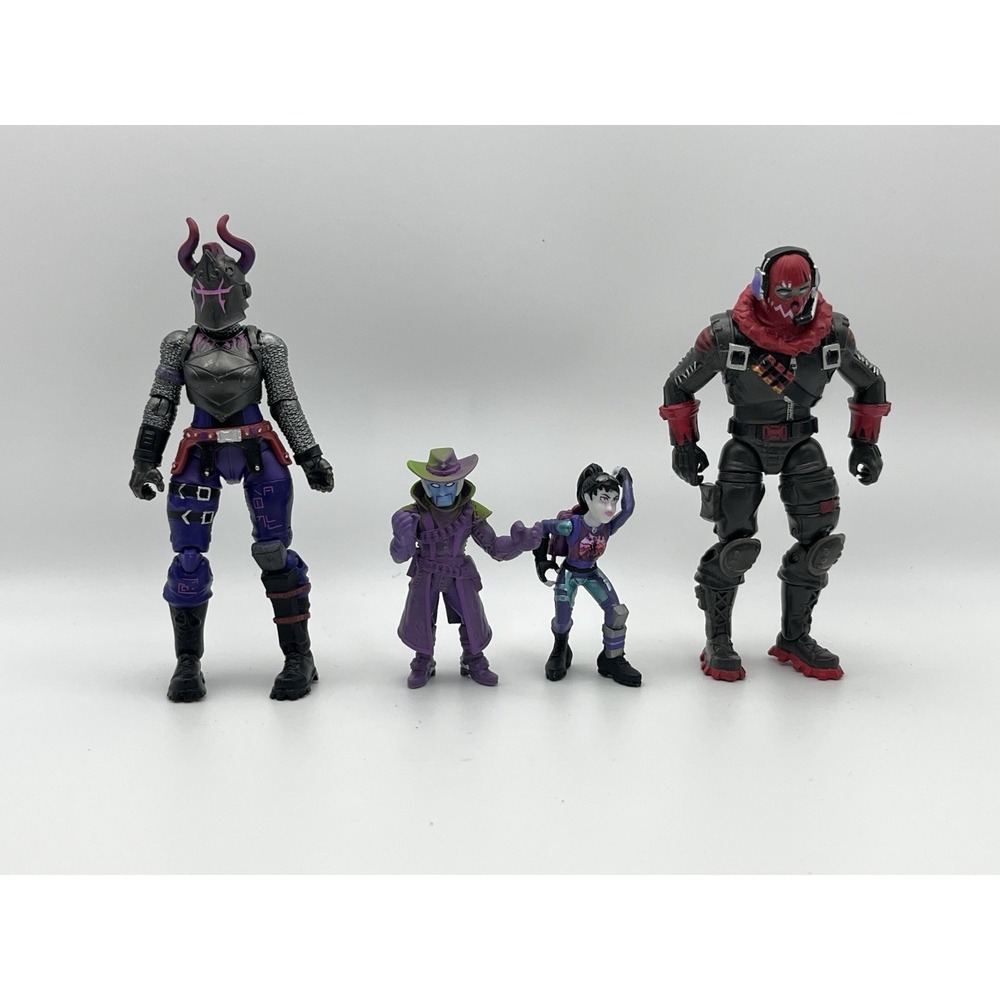 Fortnite Lot of 4 Figures Jazwares Dark‎ Red Knight Raptor Deadfire Dark Bomber